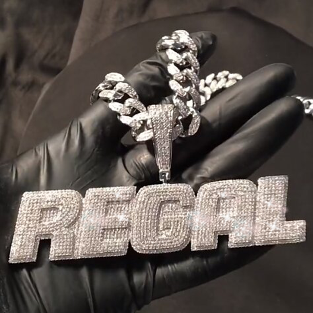 Iced out  Moissanite Custom name chain