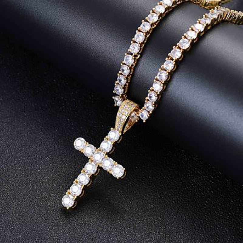 Iced Out Cross Pendant Necklace