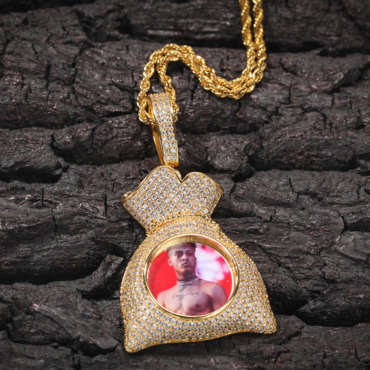 Iced out custom picture pendant necklace