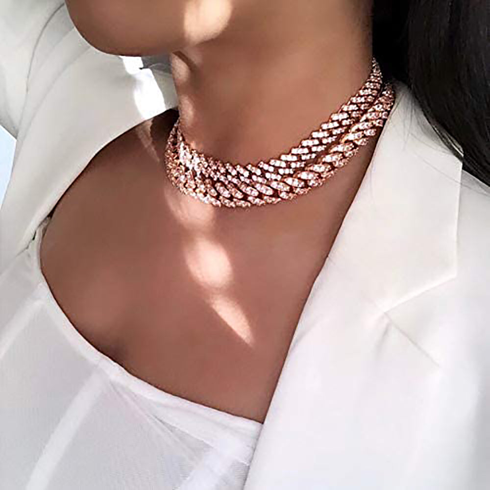 Moissanite 8mm Iced Out Cuban Link Chain For Women