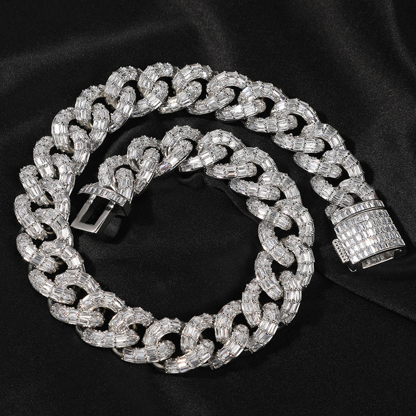 Moissanite 20mm Iced Out Cuban Link Chain – BlackSoldierDesigns