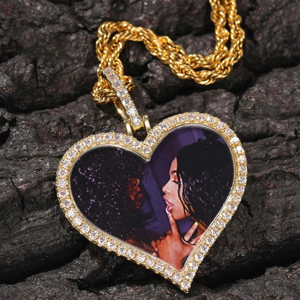 Iced out custom picture pendant necklace