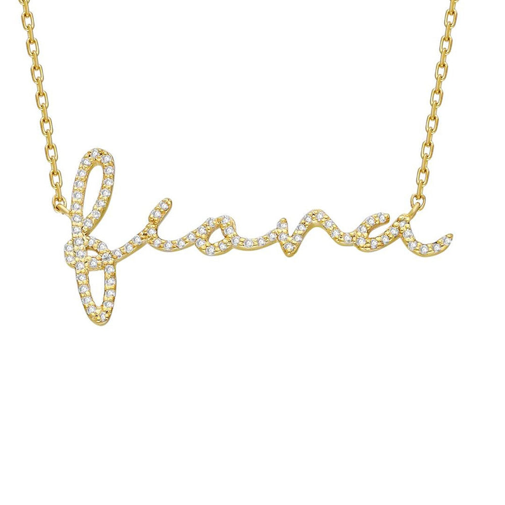 Moissanite mini Iced Out Custom name necklace for women