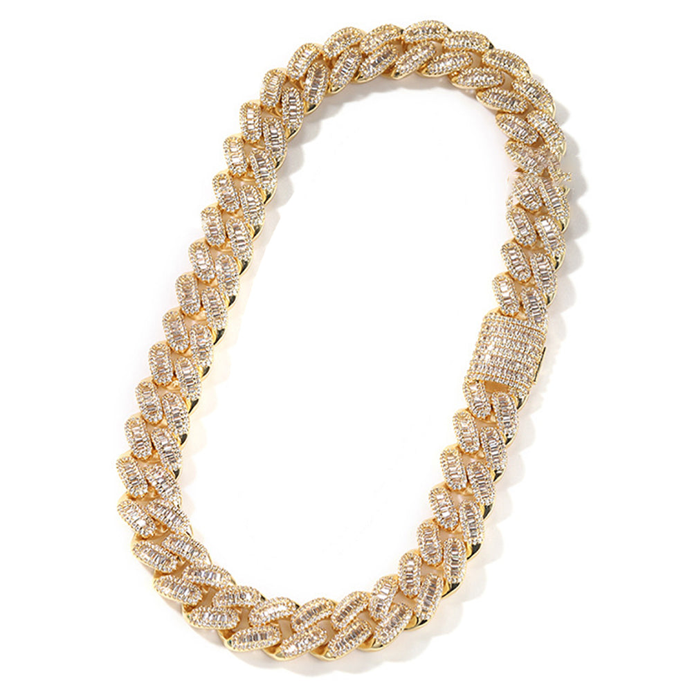 Moissanite 15mm Iced Out Cuban Link Chain