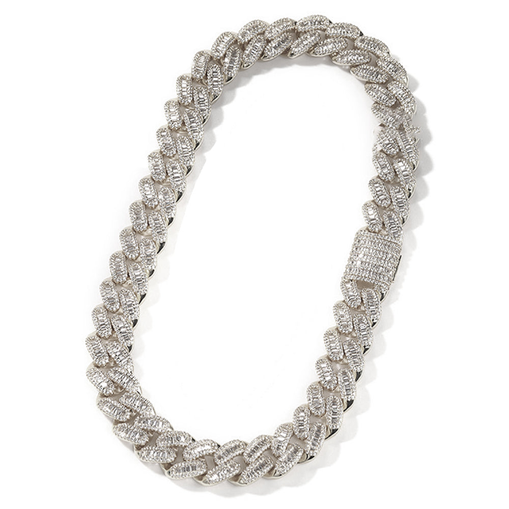 Moissanite 15mm Iced Out Cuban Link Chain
