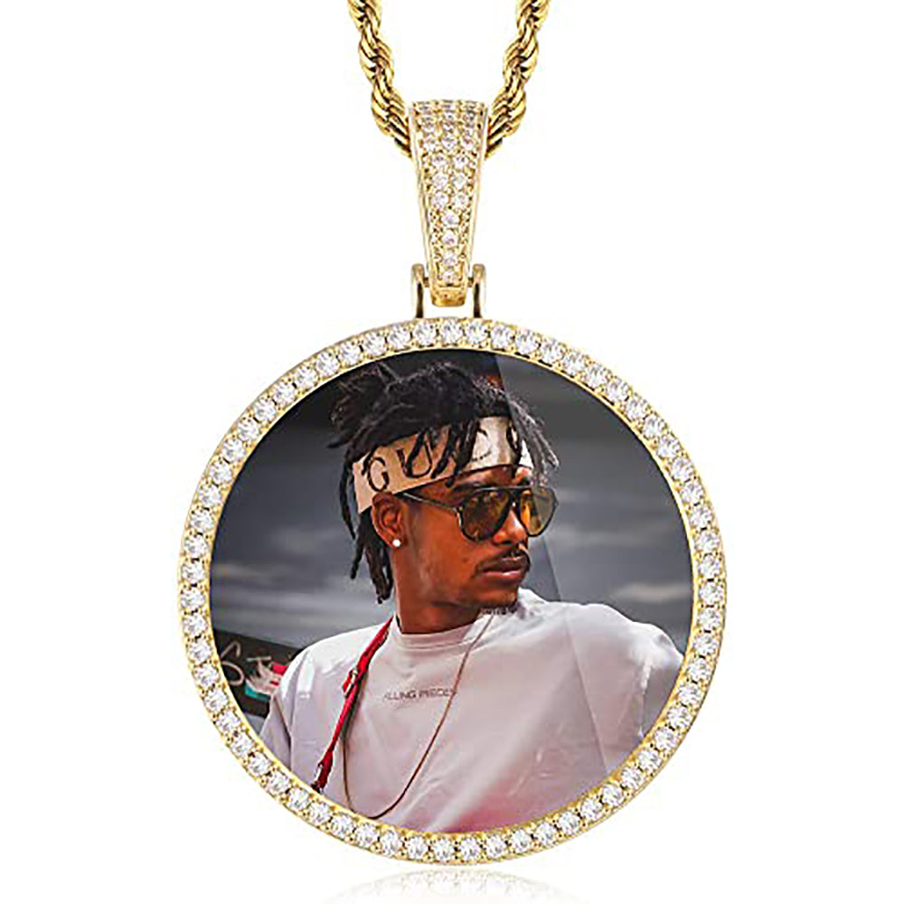 Moissanite Iced out custom picture pendant necklace