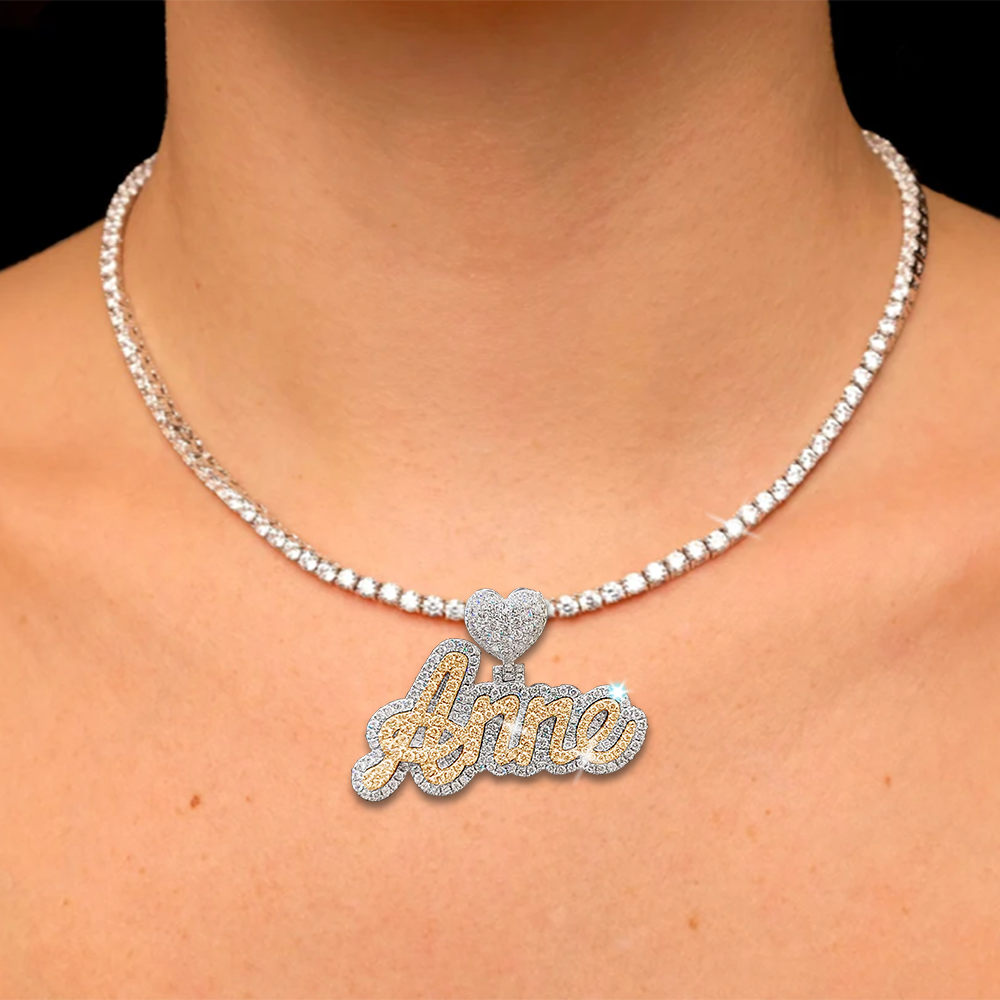 Moissanite Custom name necklace for women