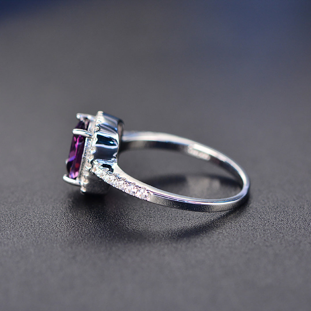 Anéis de noivado de pedra preciosa de prata esterlina 925 para mulheres