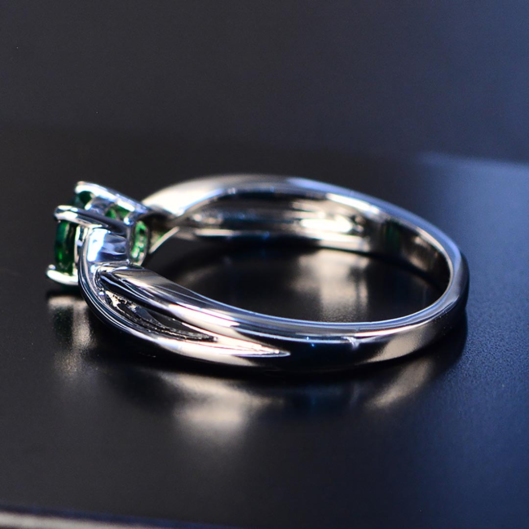 Anel de noivado de cristal de prata esterlina para mulheres