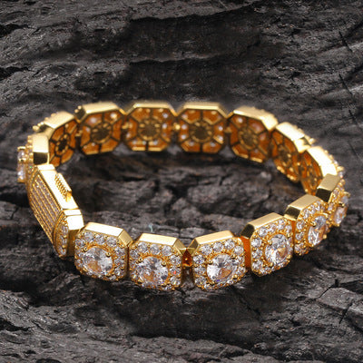 Moissanite Iced Out 12mm Cuban Link Chain Bracelet