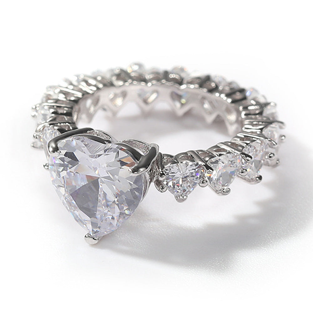Moissanite Iced Out Engagement Ring
