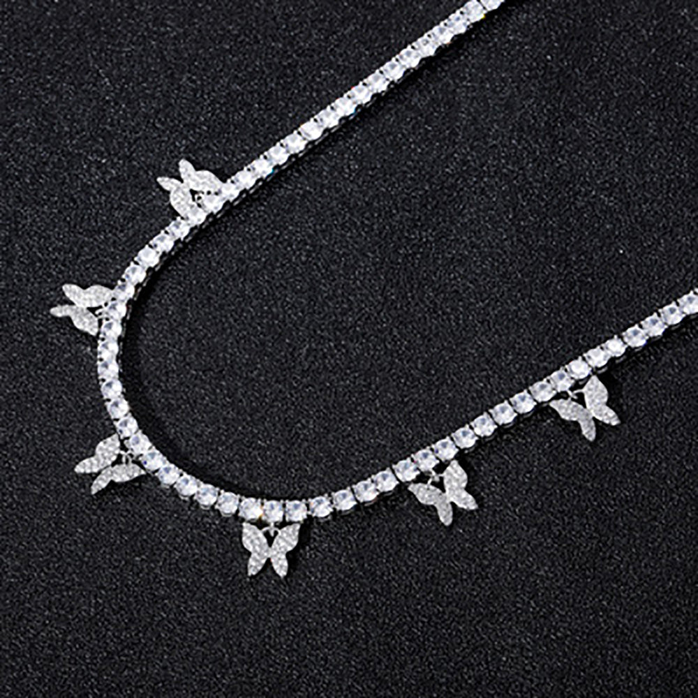 Moissanite Iced Out Butterfly Tennis Chain