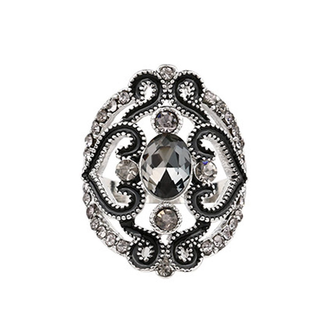 Anel de noivado gótico de pedra preciosa de prata esterlina oca para mulheres