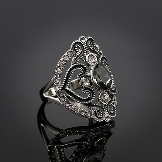 Anel de noivado gótico de pedra preciosa de prata esterlina oca para mulheres