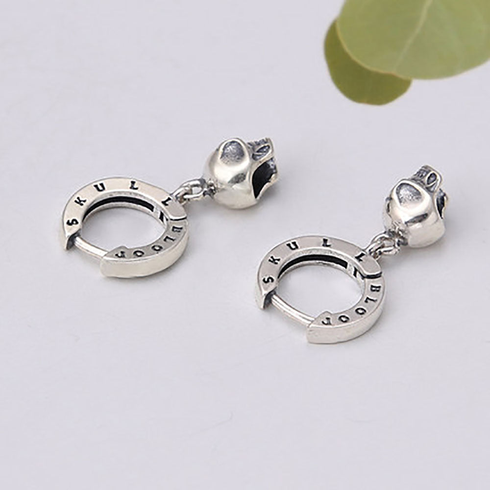 Sterling Silver Skull Eardrop For Men Women