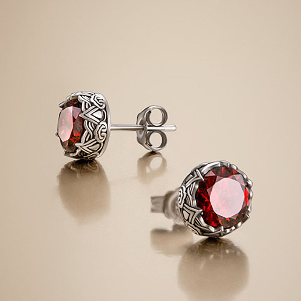 Sterling Silver Gemsstone Stud Earrings For Women